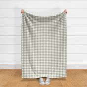 Farm life gingham check in green on beige - medium