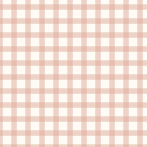 Farm life gingham check in red on beige - medium