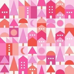 Cheerful Checks Village | Pink Small