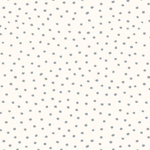 Farm life hand drawn dots in blue on beige - large