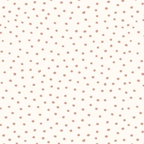 Farm life hand drawn dots in red on beige - large