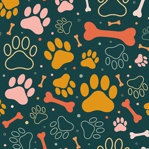 Dog Paw Pattern / Medium Scale