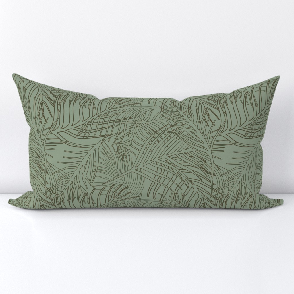 Illustrated Palm Leaves in Green