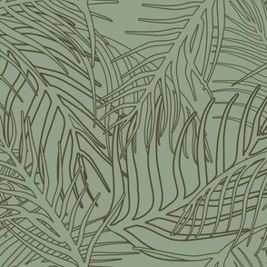 Illustrated Palm Leaves in Green