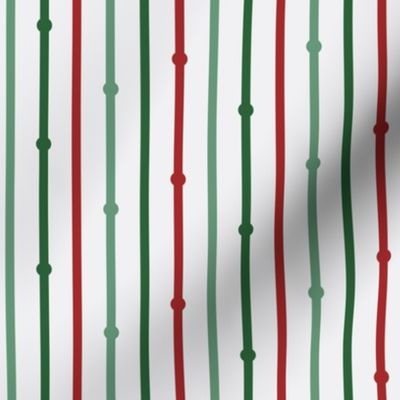 christmas dotted stripes - evergreen