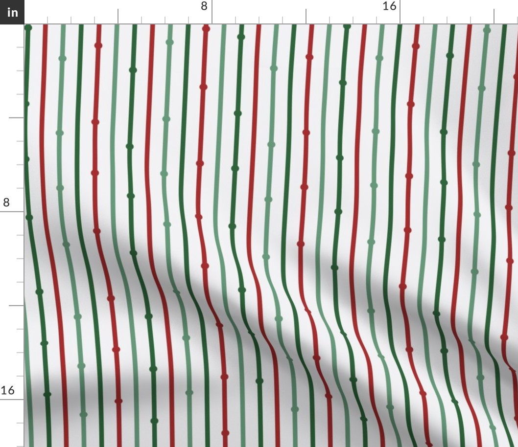 christmas dotted stripes - evergreen