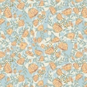 Rabbit in the Poppies (Light Blue 5.25-inch repeat)