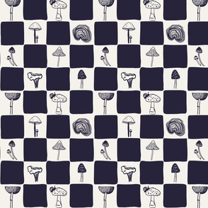 Mushroom core checkerboard - navy & bone