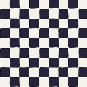 Navy and ivory checkerboard 