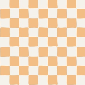 Sunshine yellow hand drawn organic checkerboard