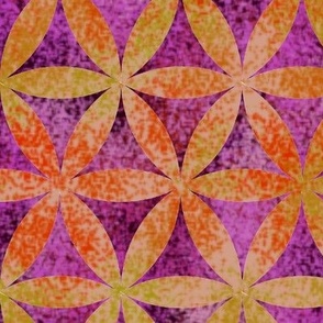 New Batik Orange and Purple