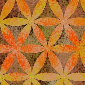 New Batik Orange and Brown