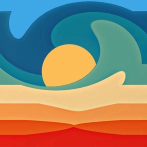 Ocean Sunset 70's Style