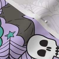 Halloween Pumpkins Skulls and Bats Pastel - Large scale