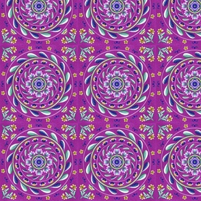 Botanical Mandala on Violet - Medium