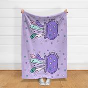 Stay Spooky Ghost Cauldron on Lilac 36 x 54 inch 1 yard minky blanket