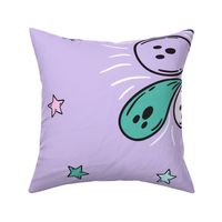 Stay Spooky Ghost Cauldron on Lilac 36 x 54 inch 1 yard minky blanket