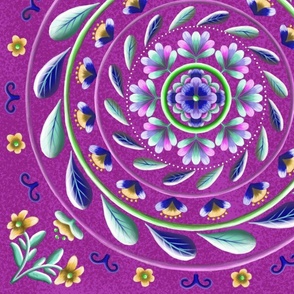 Botanical Mandala on Violet - Small
