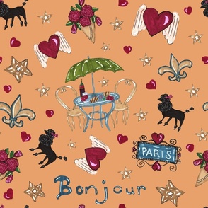 Bonjour Paris on Bronze Large