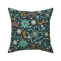 Boho Country Meadow on Gray vIX - Med