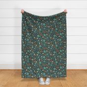 Boho Country Meadow on Gray vIX - Med