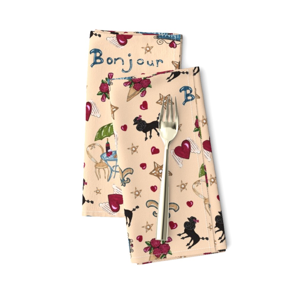 Bonjour Paris on Cream Medium