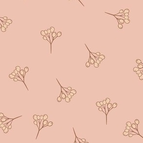 Autumn Fall Berries on Blush Pink - Large