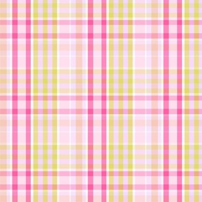 pink, yellow and lilac plaid check