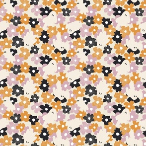 9x6 spooky halloween floral with lavender purple