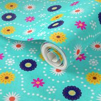 Spoonflower Design Challenge Retro Floral Curtains