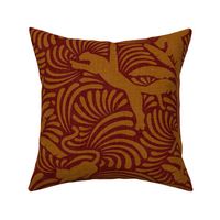 Big Cats and Palm Trees - Jungle Decor in Spicy Shades / Large