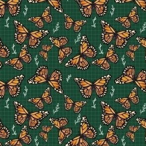 Monarchs on Green Grid