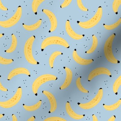 Fruit punch banana smoothie retro summer design yellow on moody baby blue