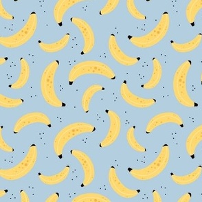 Fruit punch banana smoothie retro summer design yellow on moody baby blue