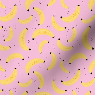 Fruit punch banana smoothie boho summer design yellow on pink