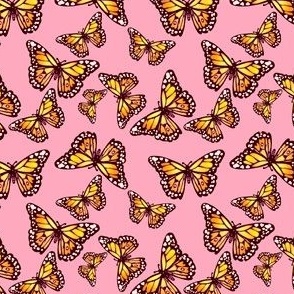 Monarchs on Pink