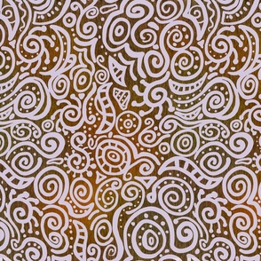 small-Native Patterns of Oceania-brown, pale mauve