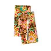 Groovy Gilded Floral on Brown - large 