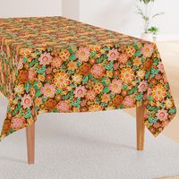 Groovy Gilded Floral on Brown - large 