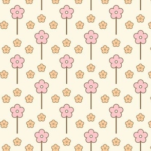 Retro, lollipop, daisies, flowers