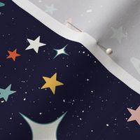 Random Retro Stars - Dark Indigo