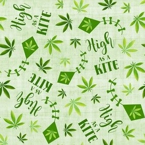 Medium Scale High As a Kite Green Marijuana Leaves Cannibis 