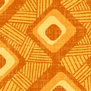 Midcentury modern style + mud cloth aesthetic | Terracotta honey mustard yellow warm Geo | Peach, Burnt orange, gold lines, vertical geometric | earthy wallpaper | jumbo