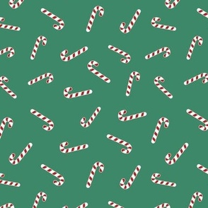 Candy canes on green 6x6