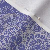 Lace Doily Tablecloth in Periwinkle Monochrome aka Very Peri Mandala - Basic Layout - 21 inch repeat