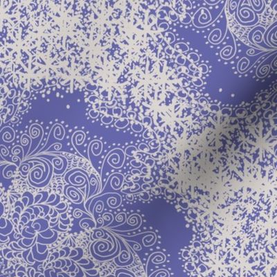 Lace Doily Tablecloth in Periwinkle Monochrome aka Very Peri Mandala - Basic Layout - 21 inch repeat