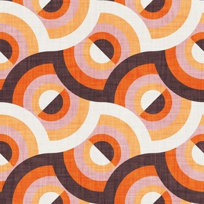 Large scale // Here comes the sun // brown orange and blush pink 70s inspirational groovy geometric suns