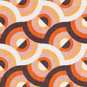 Here comes the sun // normal scale // brown orange and blush pink 70s inspirational groovy geometric suns