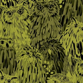 Modern Camouflage Owls Green Military