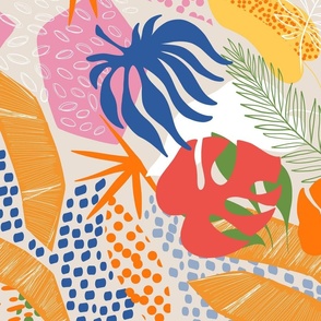 Tropical foliage - COLOURFUL Retro Boho Botanical